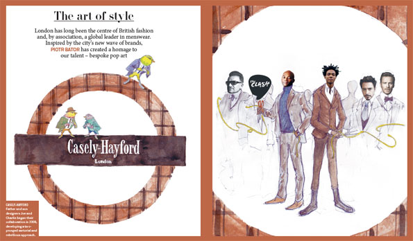 Casley Hayford from man.london in "Portrait Alley" series | mixed media illustration on paper, digitally enhanced