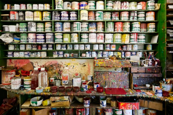 Paints in the workshop © Zoe Norfolk